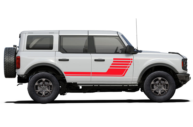 Advance center stripes side decals graphics compatible with Ford Bronco