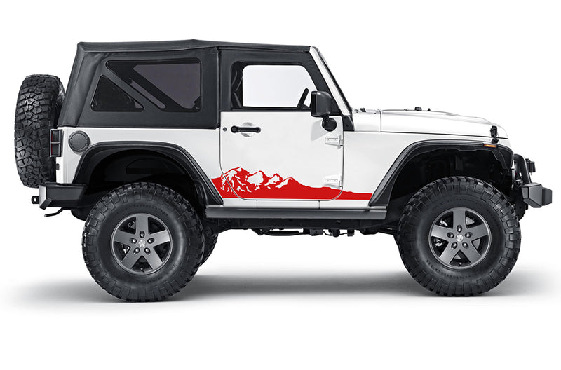 Adventure mountains decals graphics compatible with Jeep Wrangler JK 2 doors