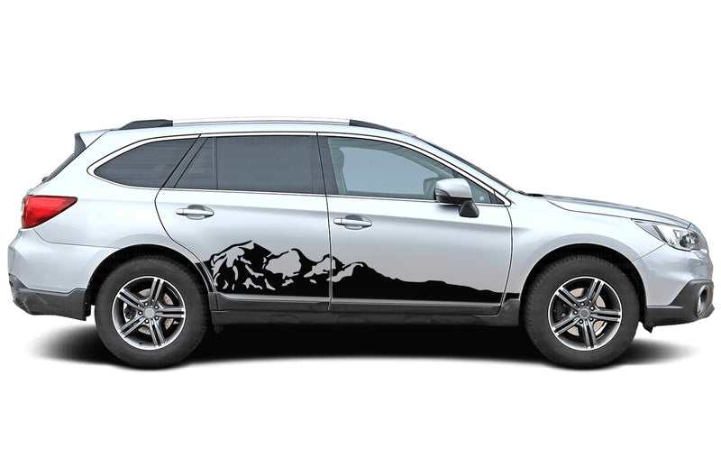 Adventure mountains side graphics decals for Subaru Outback 2015-2019