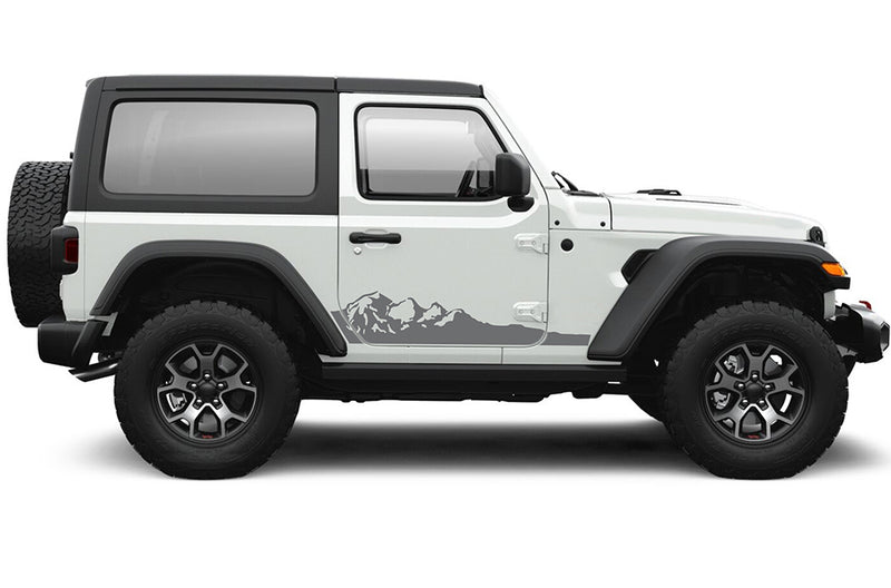 Adventure mountains graphics decals compatible with Jeep Wrangler JL 2 doors