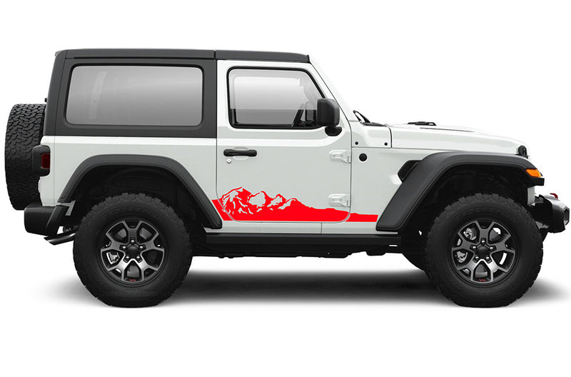 Adventure mountains graphics decals compatible with Jeep Wrangler JL 2 doors