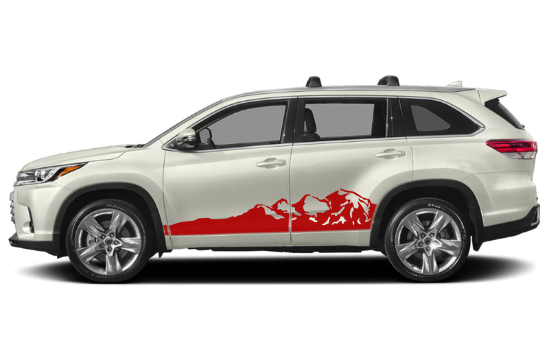 Adventure mountains side graphics decals for Toyota Highlander 2014-2019