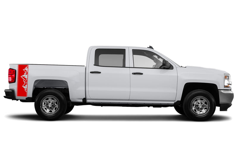 Bed side mountains graphics decals for Chevrolet Silverado 2014-2018