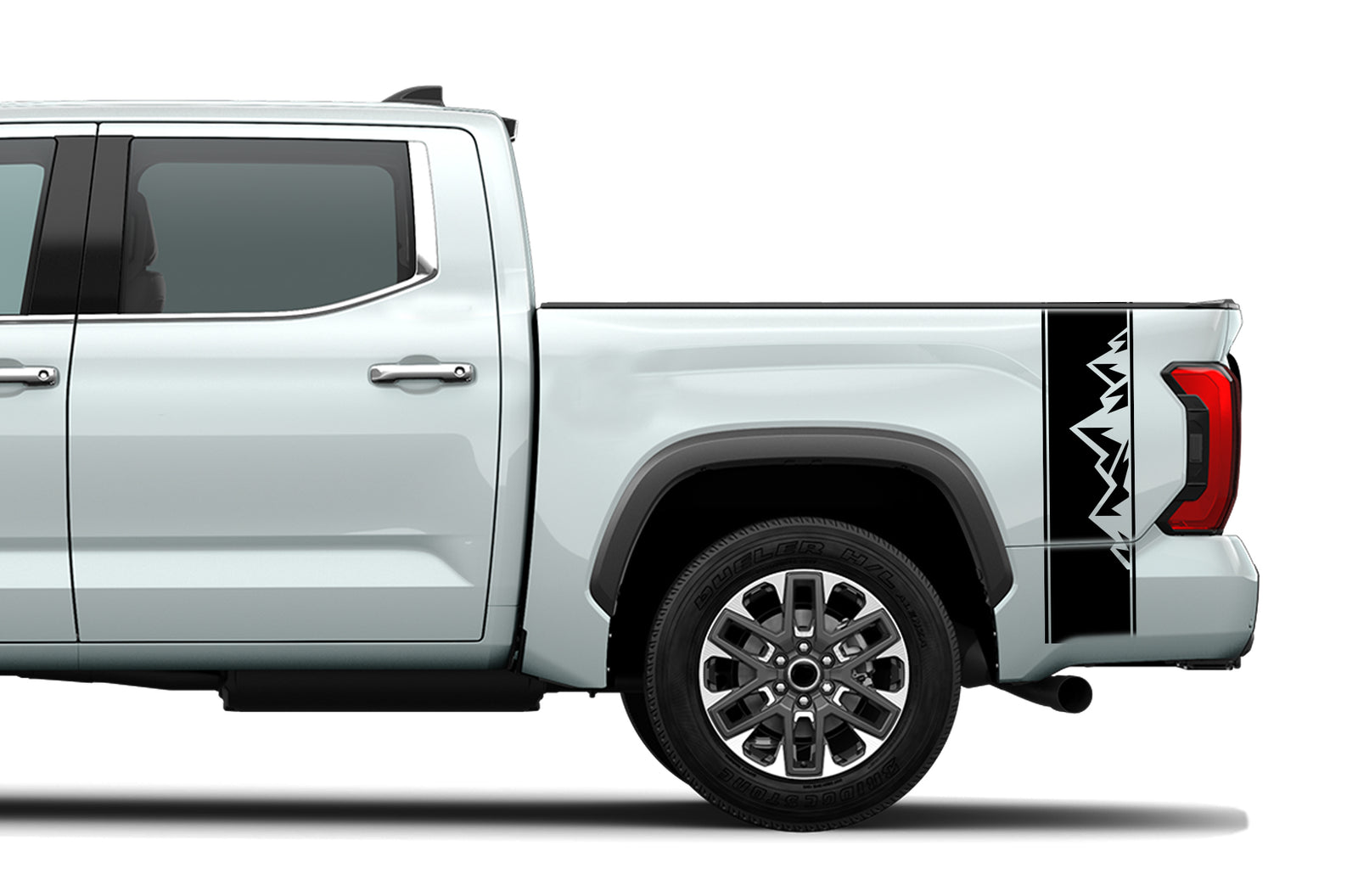 Bed side mountains stripes side graphics decals for Toyota Tundra