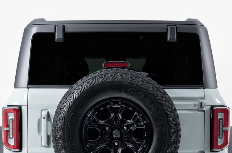 Black perforated rear window decal graphics for Ford Bronco