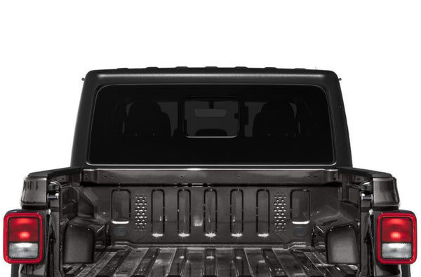 Black perforated rear window decals graphics for Jeep Gladiator JT