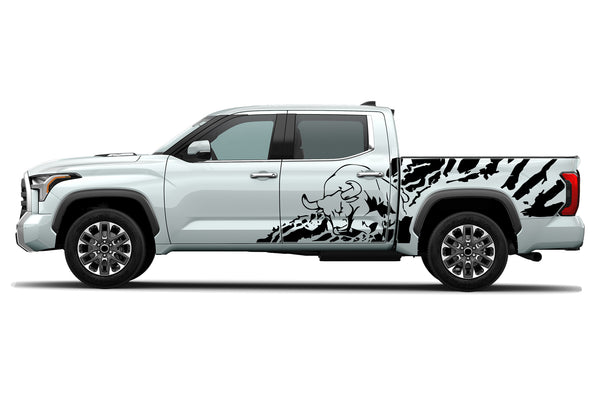 Bull splash side bed graphics decals for Toyota Tundra