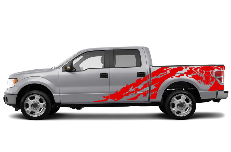 Bull shredded graphics decals for Ford F150 2009-2014