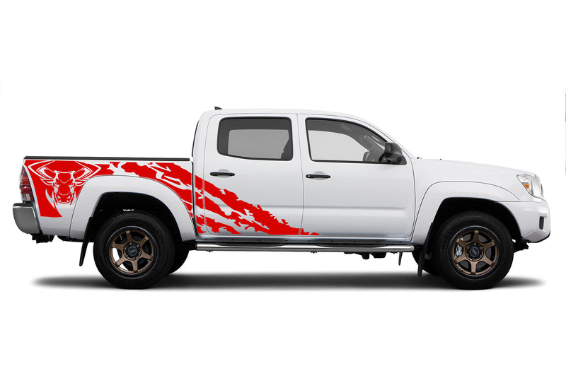 Bull shredded graphics decals for Toyota Tacoma 2005-2015