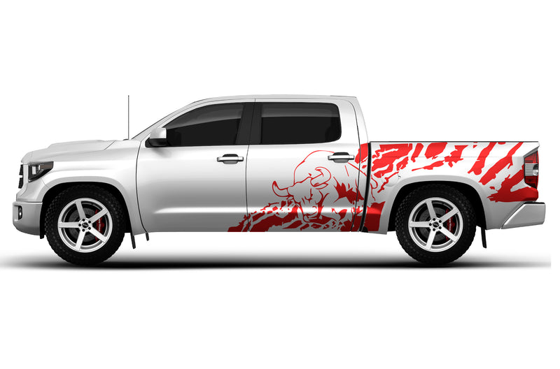 Bull splash side bed graphics decals for Toyota Tundra