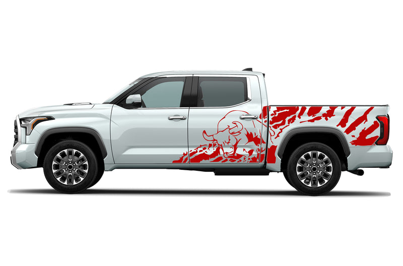 Bull splash side bed graphics decals for Toyota Tundra