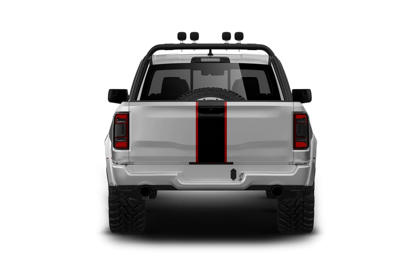 Center rally racing graphics decals for Dodge Ram TRX