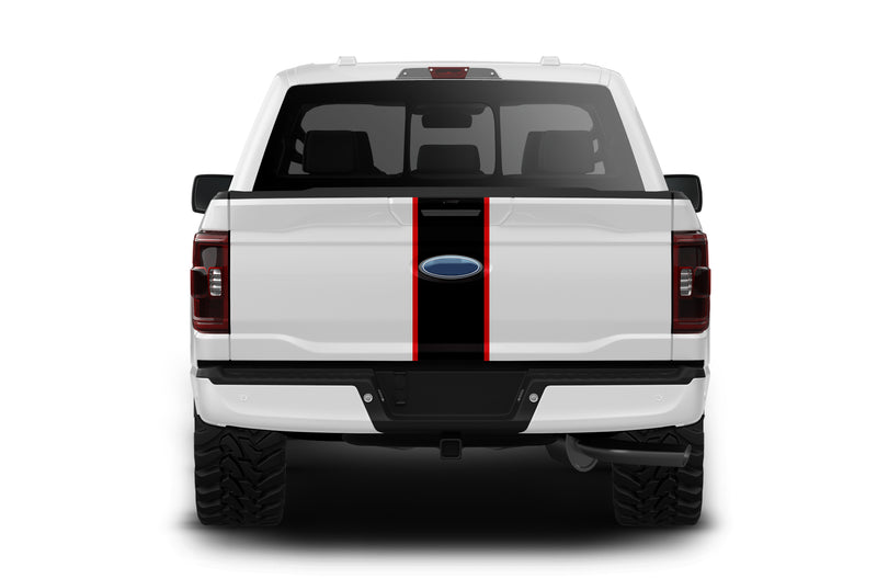 Center rally racing stripes graphics decals for Ford F150