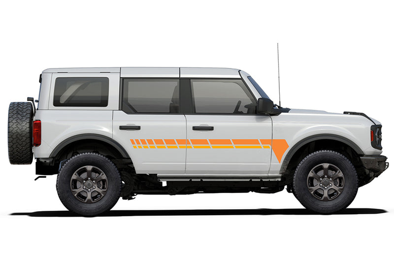 Center retro dashed lines stripes graphics decals compatible with Ford Bronco