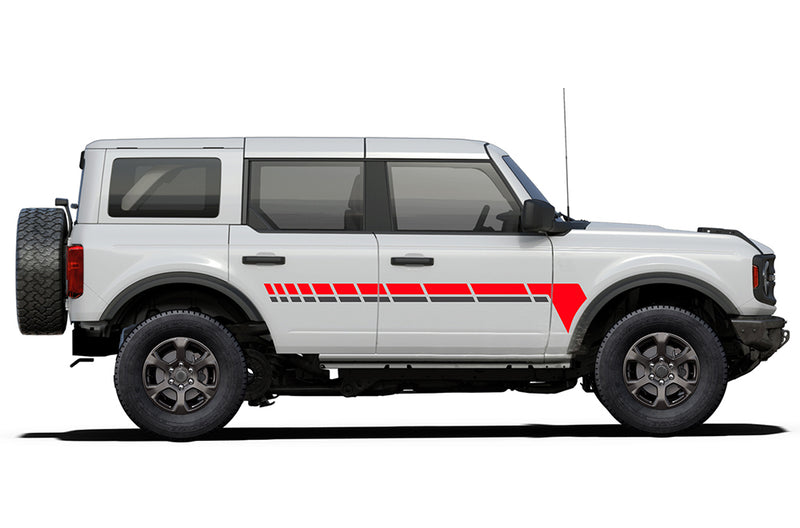 Center retro dashed lines stripes graphics decals compatible with Ford Bronco