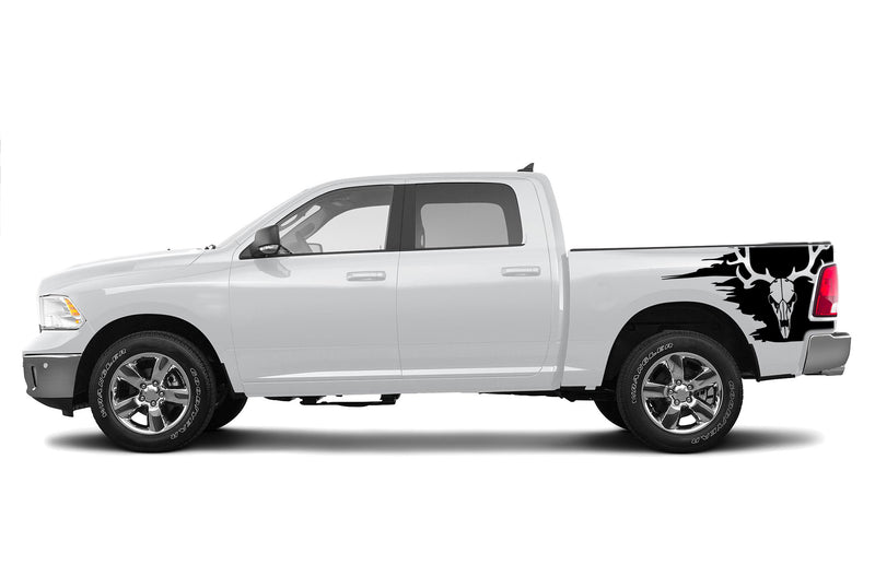 Deer skull side bed graphics decals for Dodge Ram 2009-2018