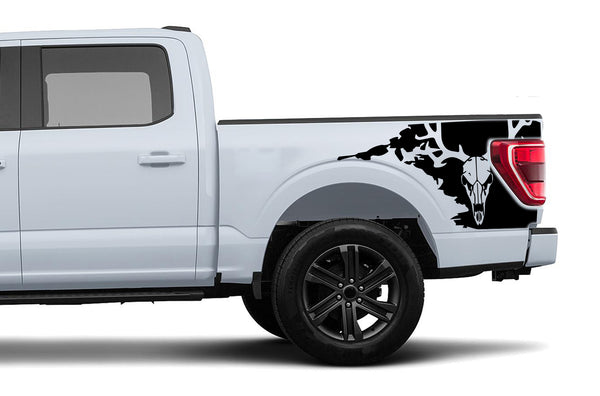 Deer skull side bed graphics decals for Ford F150