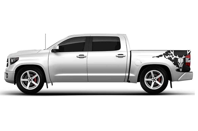 Deer skull side bed decals graphics compatible with Toyota Tundra 2007-2021