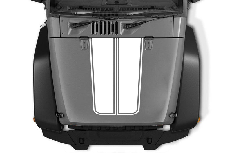 Double line hood decals graphics compatible with Jeep Wrangler JK