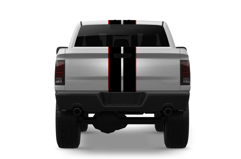 Dodge Drag Racing Stickers Dual rally racing stripes graphics decals for Dodge Ram 2009-2018