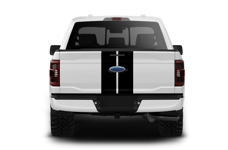 Dual rally racing stripes decals graphics compatible with Ford F150