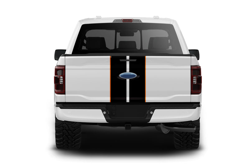 Dual rally racing stripes with pinstriping decals graphics compatible with Ford F150