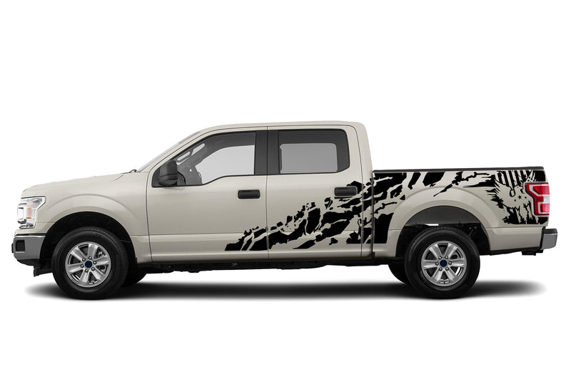 Eagle flag shredded graphics decals for Ford F150 2015-2020