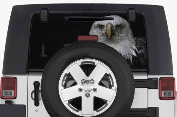 Eagle head perforated rear window decal graphics for Jeep Wrangler JK