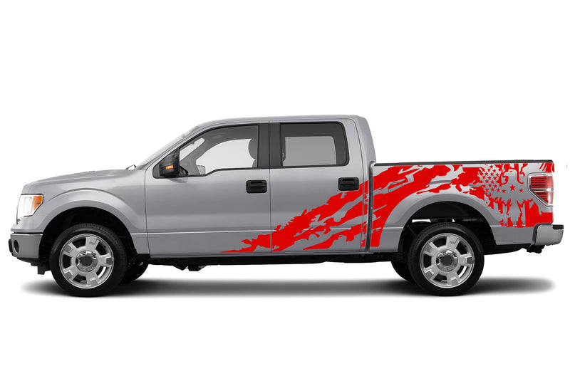 Eagle flag shredded graphics decals for Ford F150 2009-2014