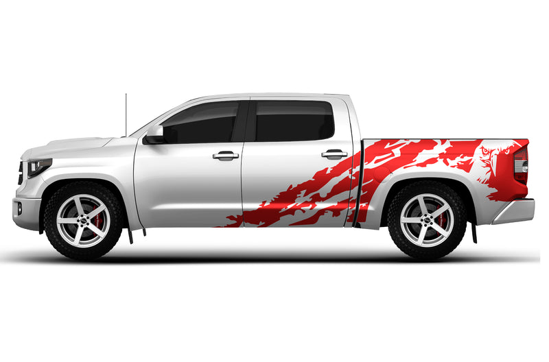 Eagle shredded side graphics decals for Toyota Tundra