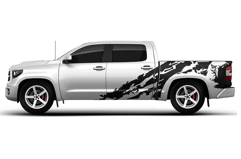 Eagle shredded side graphics decals for Toyota Tundra