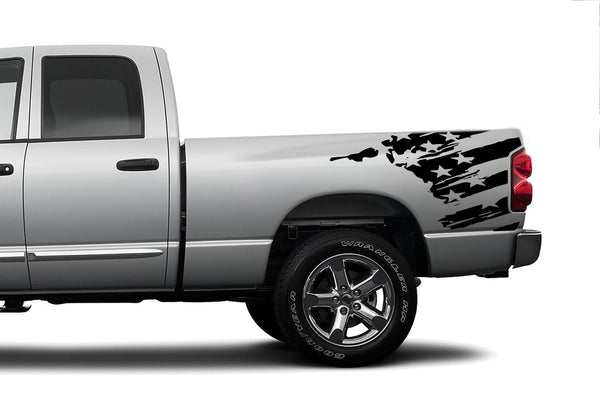 Flag side bed graphics decals for Dodge Ram 2002-2008