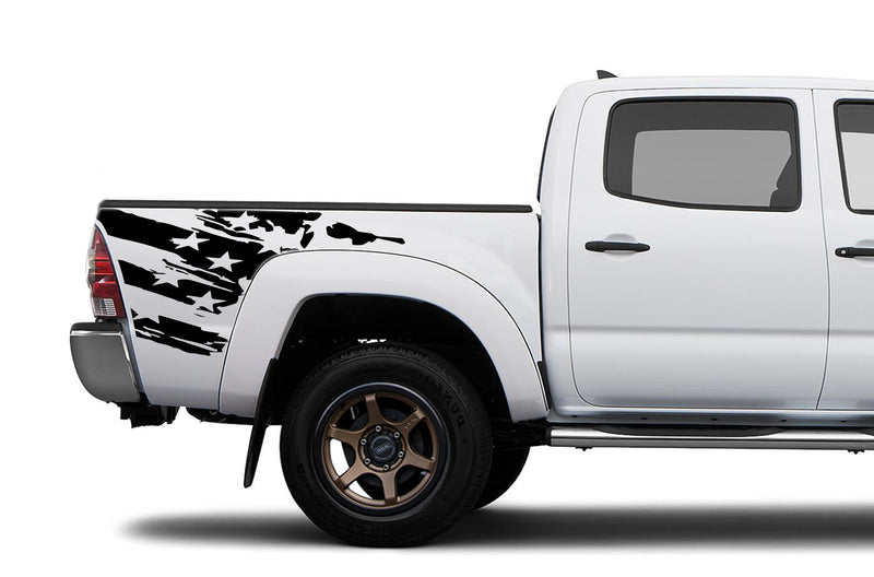 Flag side bed graphics decals for Toyota Tacoma 2005-2015