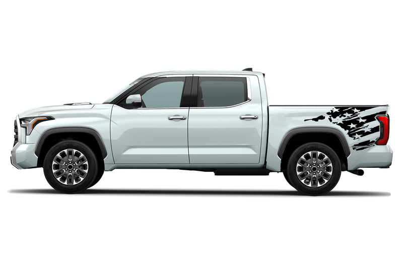 Flag side bed graphics decals for Toyota Tundra