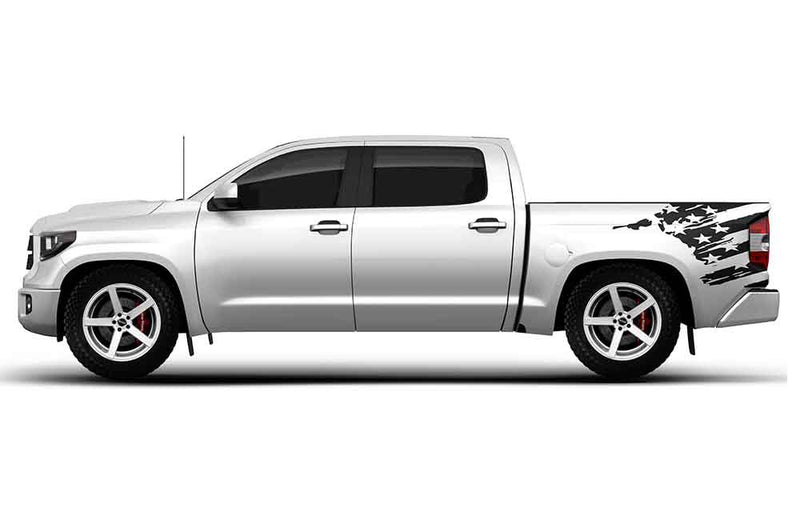 Flag side bed decals graphics compatible with Toyota Tundra 2007-2021