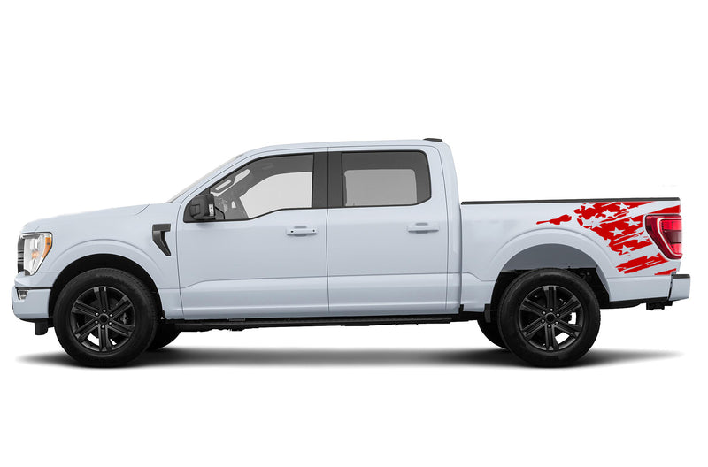 Flag side bed graphics decals for Ford F150