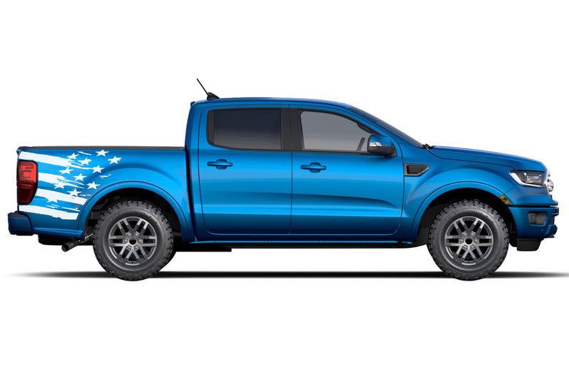 Flag bed side graphics decals for Ford Ranger