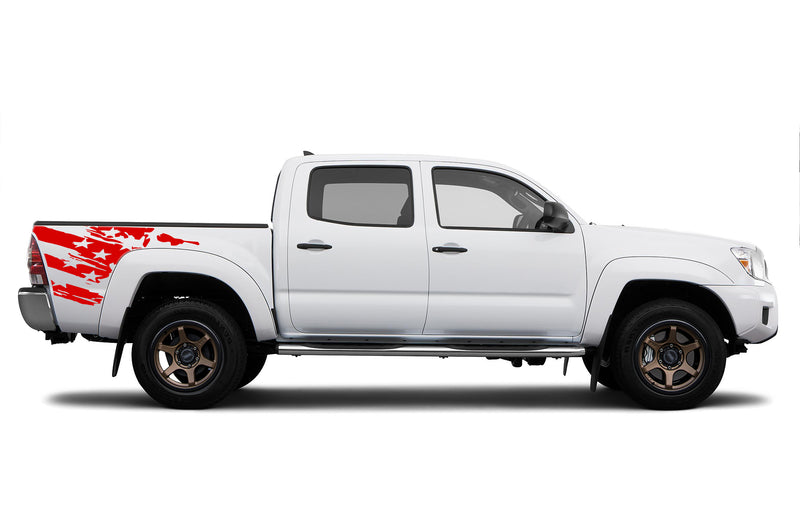 Flag side bed graphics decals for Toyota Tacoma 2005-2015