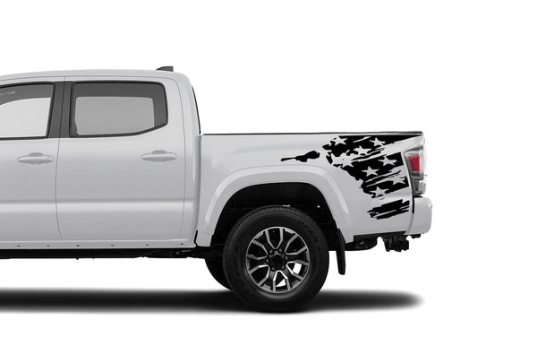 Flag side bed graphics decals for Toyota Tacoma