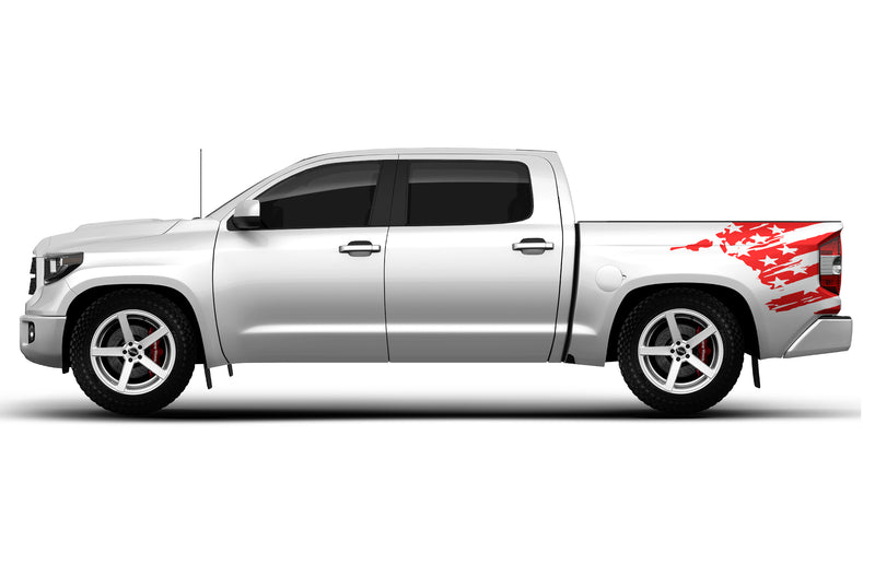 Flag side bed graphics decals for Toyota Tundra