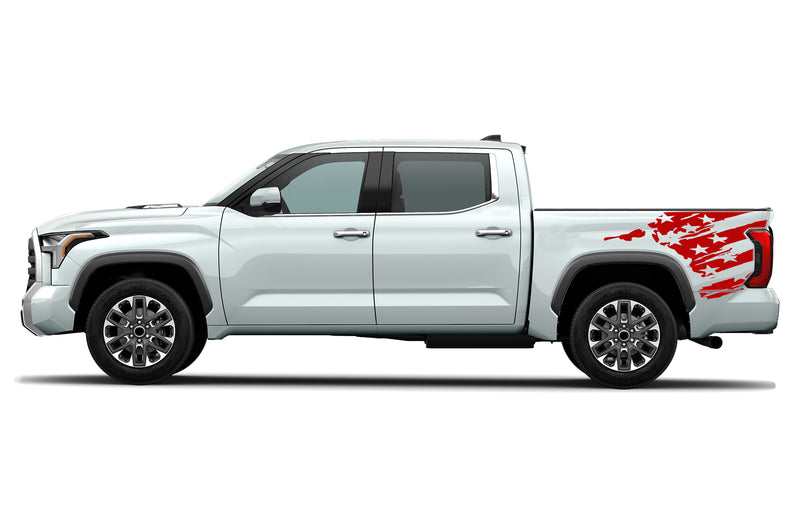 Flag side bed graphics decals for Toyota Tundra