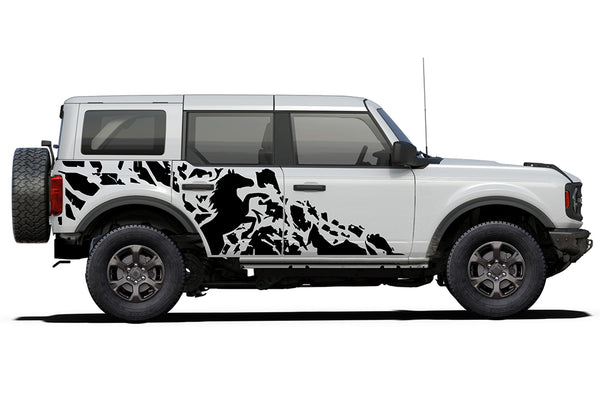 Galloping horse decals graphics compatible with Ford Bronco