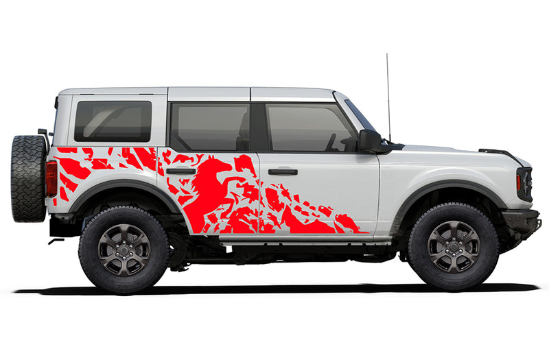 Galloping horse decals graphics compatible with Ford Bronco