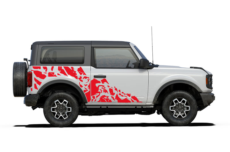 Galloping horse decals graphics compatible with Ford Bronco 2 doors