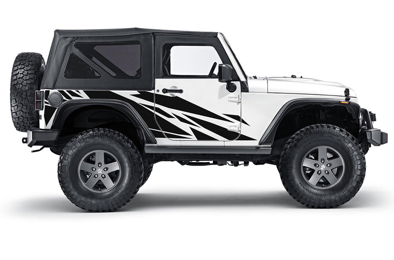 Geometric pattern decals compatible with Jeep Wrangler JK 2 doors