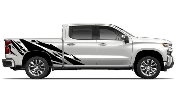 Geometric pattern side graphics decals for Chevrolet Silverado