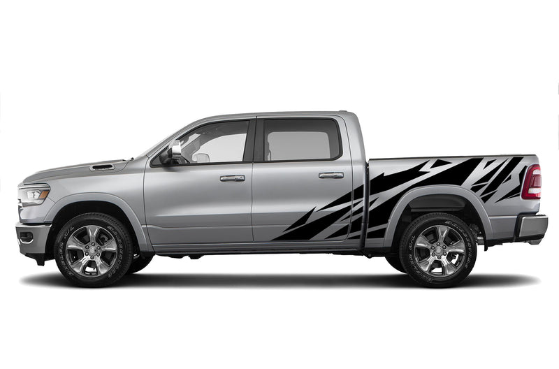 Geometric pattern side graphics decals for Dodge Ram