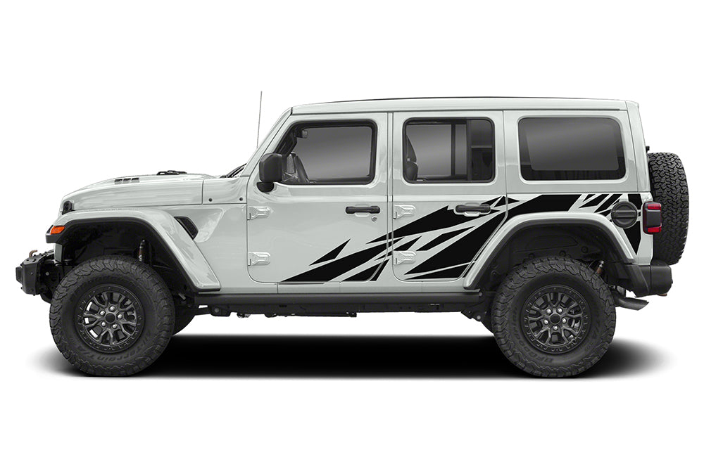 Geometric pattern side decals graphics compatible with Jeep Wrangler J