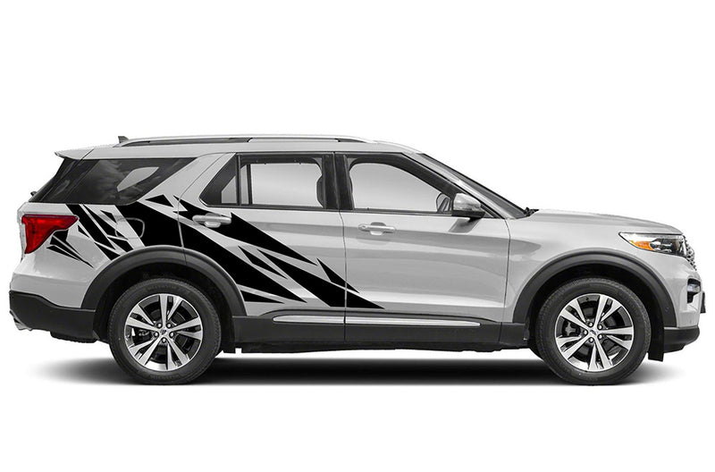 Geometric pattern side graphics decals for Ford Explorer