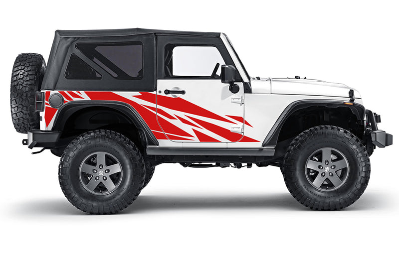 Geometric pattern decals compatible with Jeep Wrangler JK 2 doors